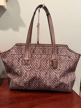 Coach Taylor Alexis Snake print and Metallic Tote Bag